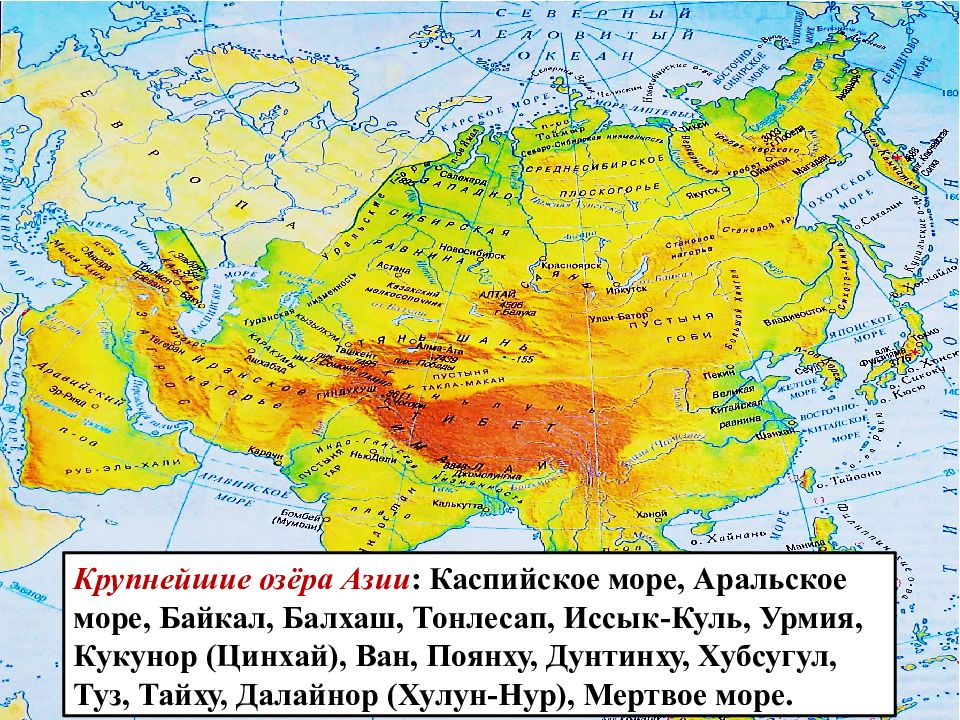 Реки и озера азии презентация 8 класс 8 вида