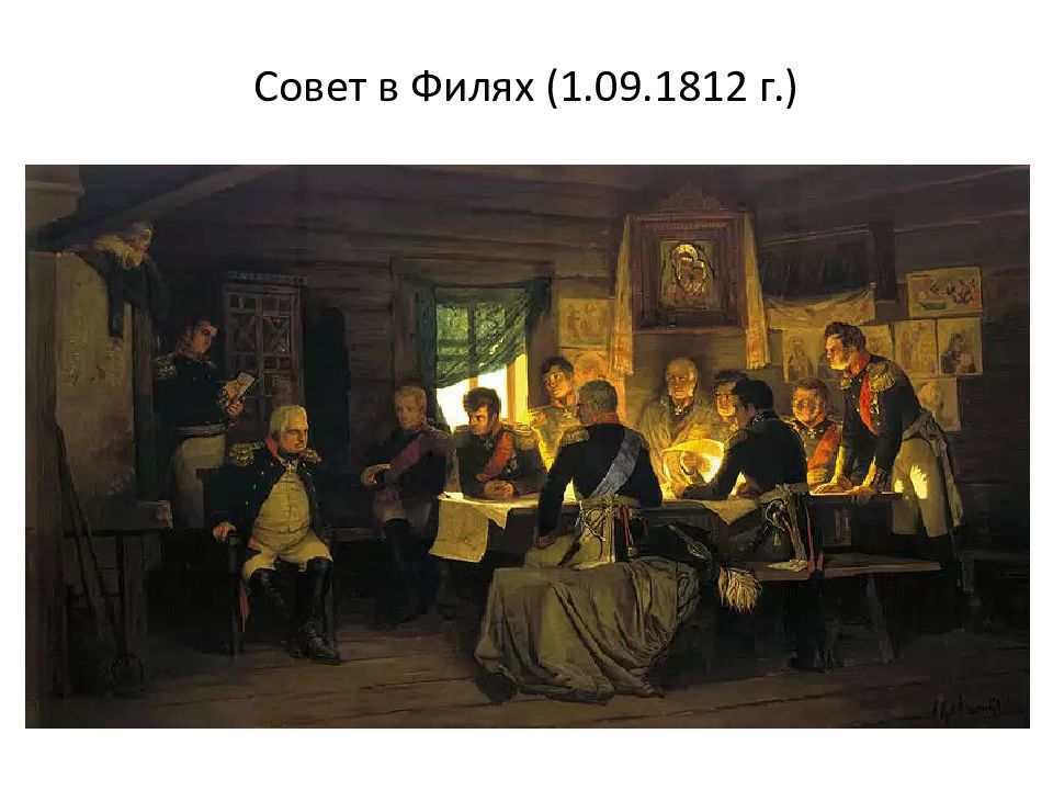 Совет в филях 1812 карта