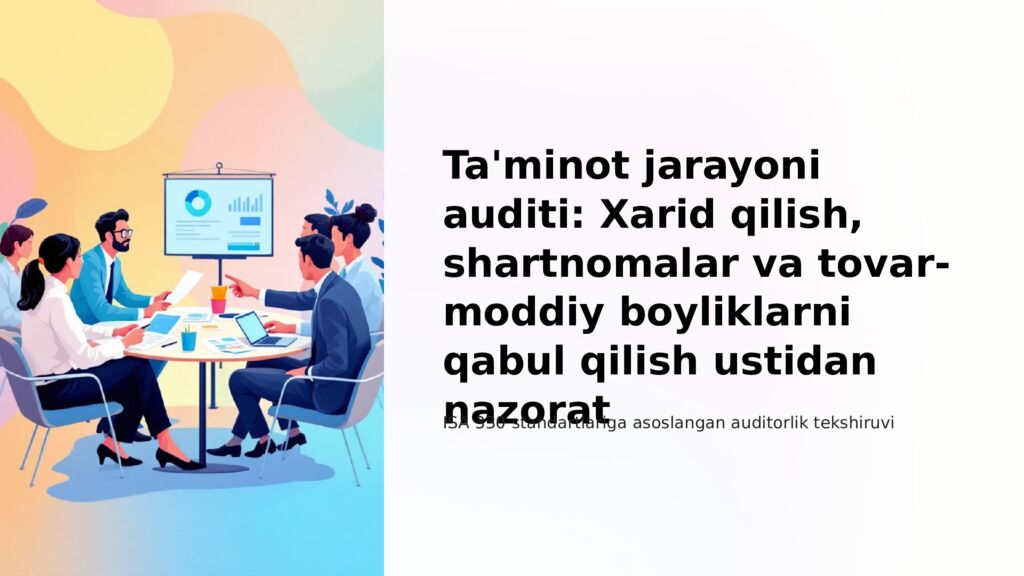 Ta'minot jarayoni auditi: Xarid qilish, shartnomalar va tovar-moddiy