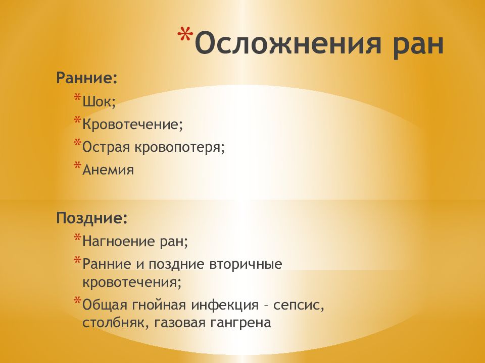 Осложнения ран