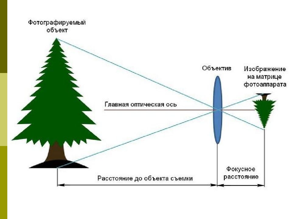 Начертите схему построения изображения в фотоаппарате