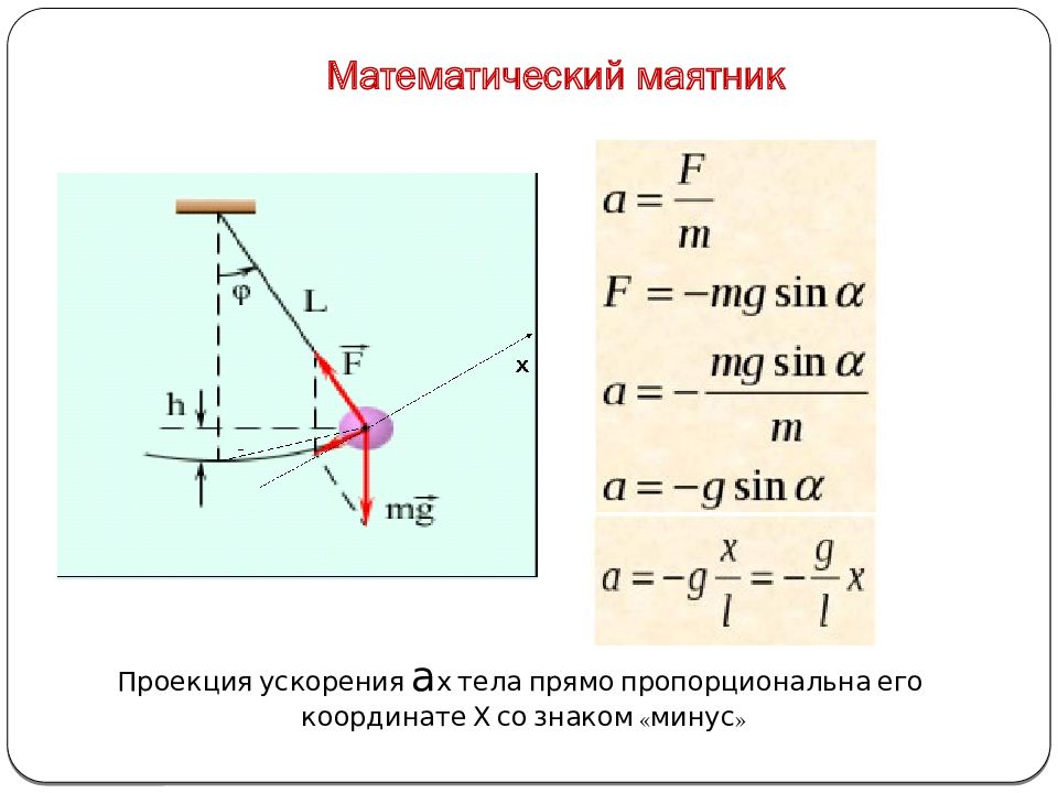 Равновесие математического маятника. Скорость при колебаниях математического маятника. Тангенциальное ускорение математического маятника формула. Ускорение математического маятника формула. Движение математического маятника с ускорением\.