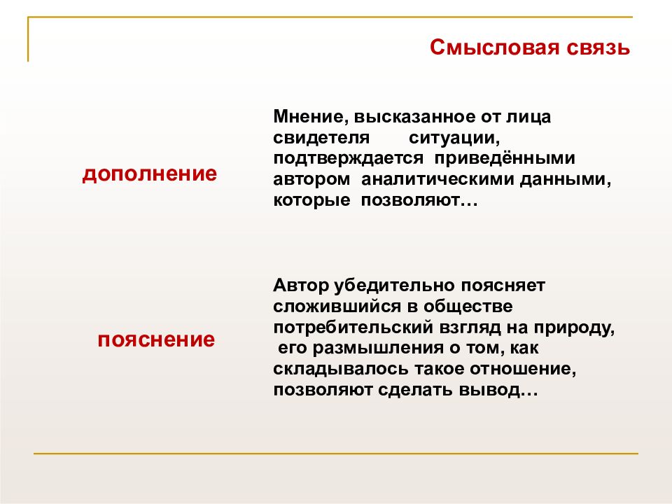 Типы связи егэ русский. Анализ связи ЕГЭ. Смысловая связь ЕГЭ. Смысловая связь в сочинении ЕГЭ. Виды мвловой вязи ЕГЭ по русскому.