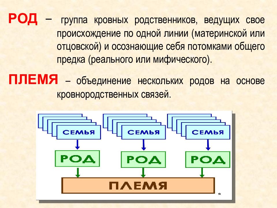 Несколько род. Группа кровных родственников ведущих свое происхождение. Род по материнской линии. Национальности род по материнской линии. Родовая группа.