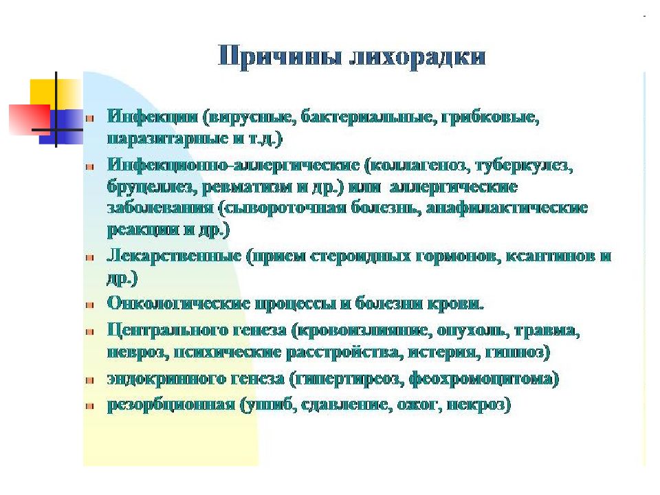 План сестринского ухода при лихорадке