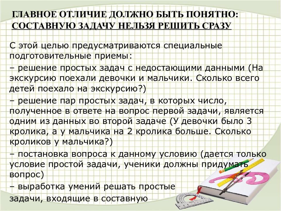 Чем отличаются задачи. Отличие простой задачи от составной. Задачи которые нельзя решить.