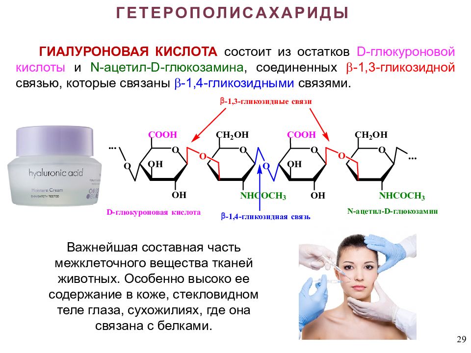 Гиалуроновая кислота можно ли. Структурная единица гиалуроновой кислоты. Гиалуроновая кислота гетерополисахариды. Биологическая роль гиалуроновой кислоты биохимия. Глюкуроновая кислота биороль.