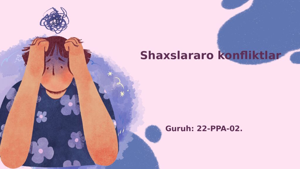 Shaxslararo konfliktlar Guruh : 22-PPA-02