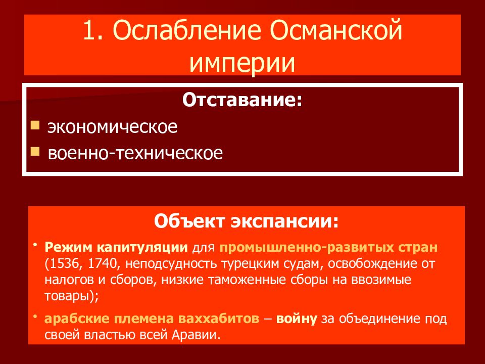 Налог османской империи. Экономическое развитие Османской империи. Режим капитуляций в Османской империи. Причины ослабления Османской империи в 18. Политика Османской империи.