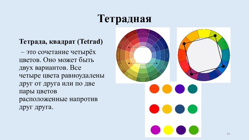 Цветовая схема тетрада