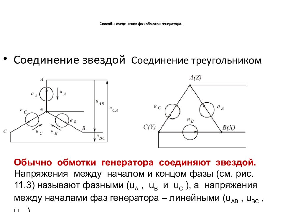 Две одинаковые фазы. Соединение обмоток генератора и фаз приемника звездой. Способы подключения трехфазного генератора. Способы соединения обмоток генератора. Способы соединения фазных обмоток в трехфазных генераторах..