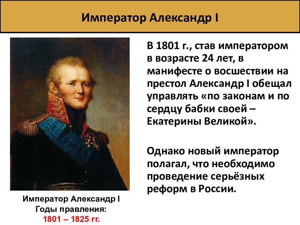 Принял ли александр i план преобразований 1809 года