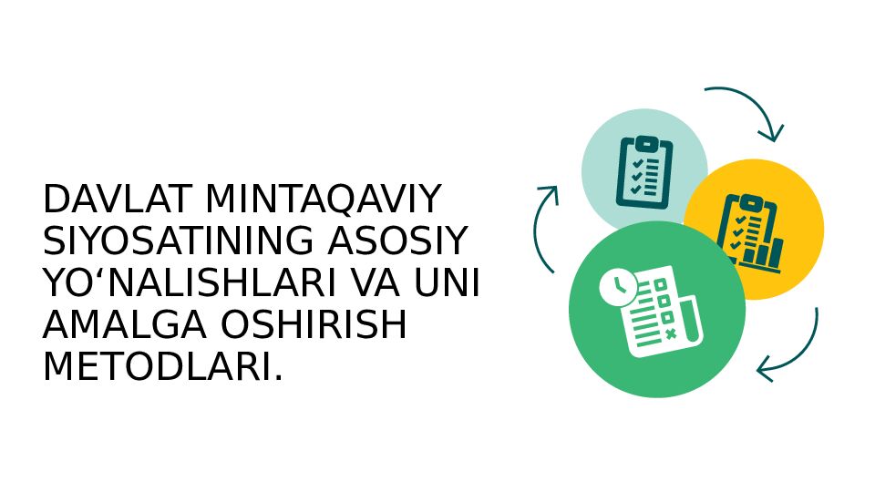 DAVLAT MINTAQAVIY SIYOSATINING ASOSIY YOʻNALISHLARI VA UNI AMALGA OSHIRISH METODLARI.