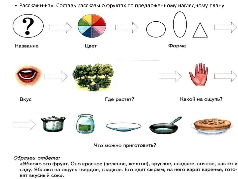 Опиши фрукт по схеме