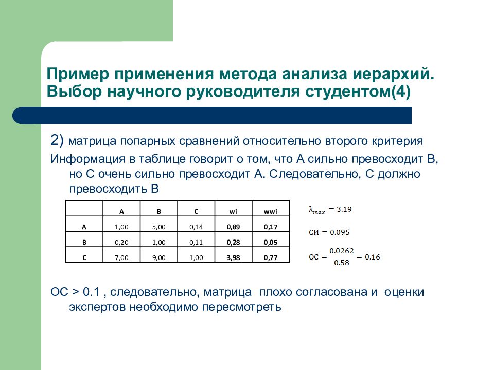 Метод анализа иерархий презентация