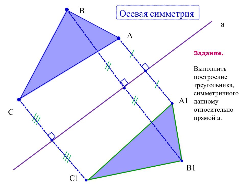 Центральная симметрия рисунок треугольника