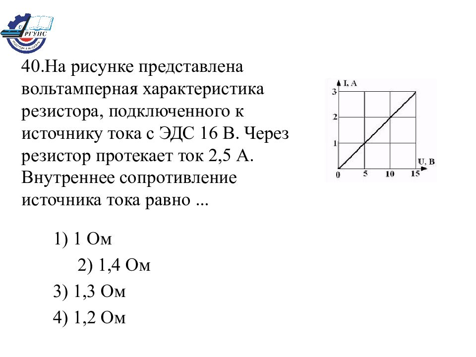 Через резистор идет постоянный ток равный 4 а на рисунке представлен график