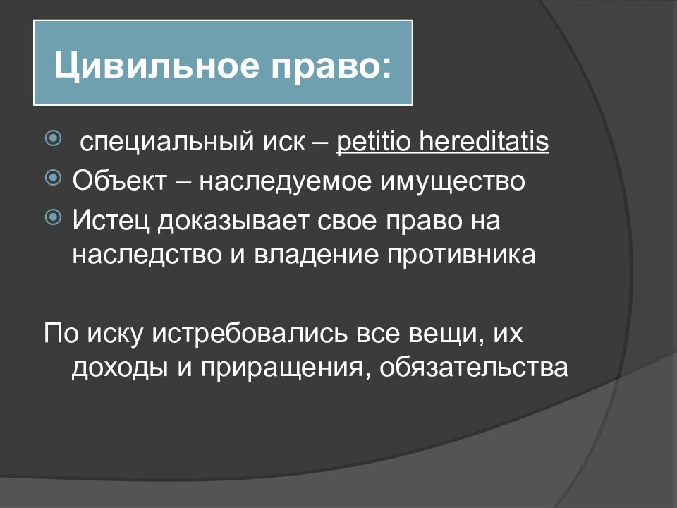 Римское наследственное право презентация