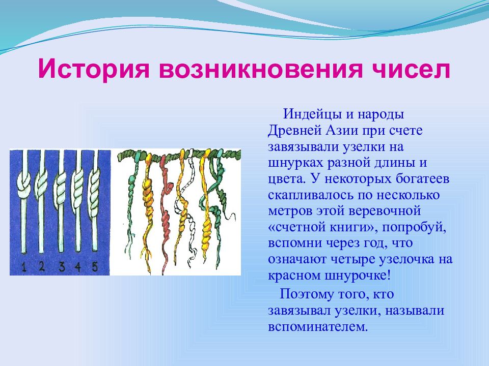 История возникновения натурального числа презентация