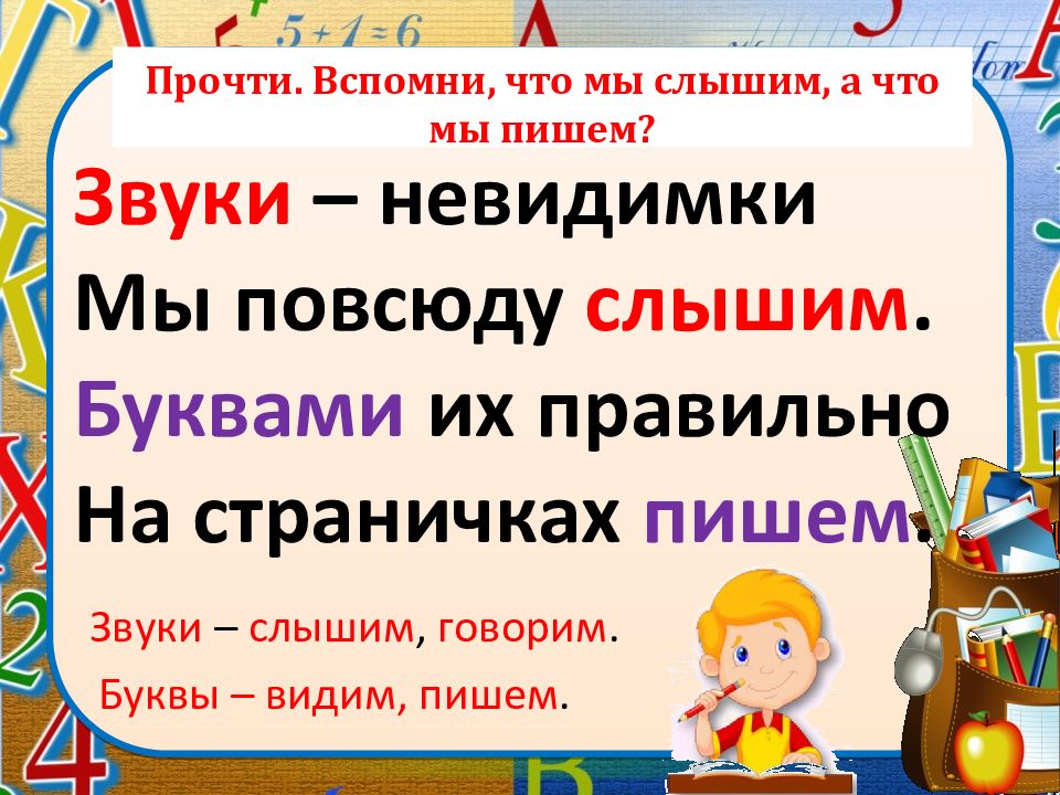 Звуки и буквы смыслоразличительная роль звуков и букв в слове презентация 1 класс школа россии