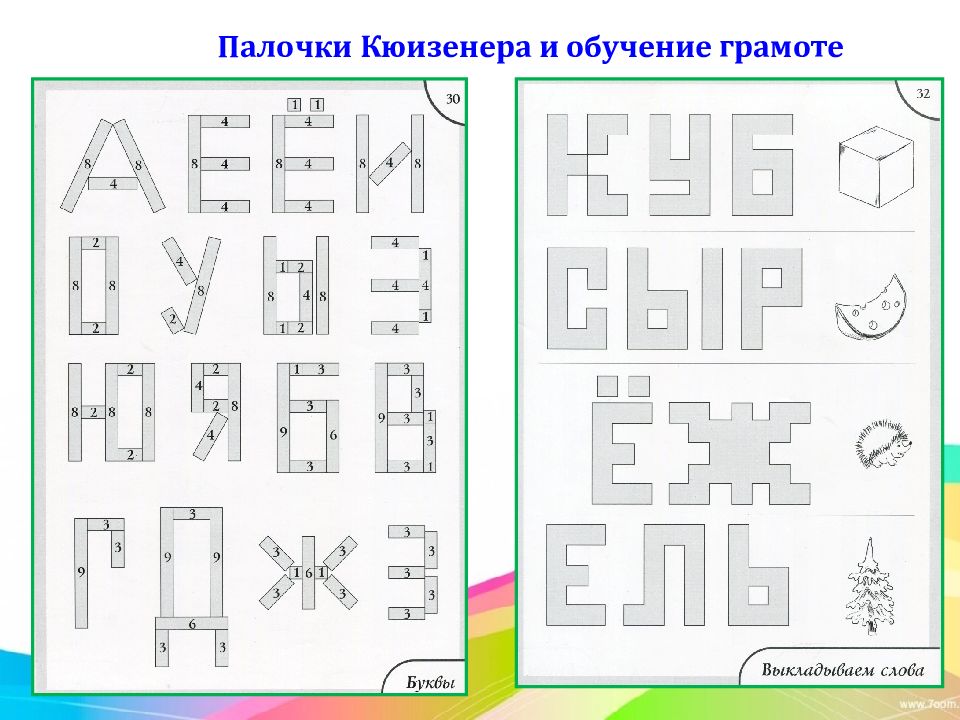 Палочки кюизенера схемы для детей 4 5 лет