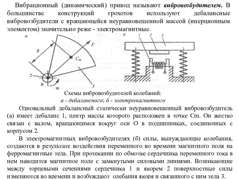 Замкнутое поле. Динамическая вибрация. Схема вибрографа с инерционной массой. Заготовок с неуравновешенными массами.