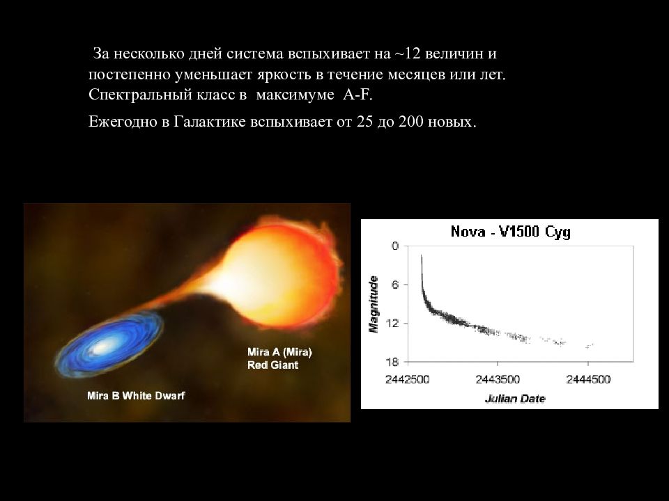 Переменные и новые звезды презентация