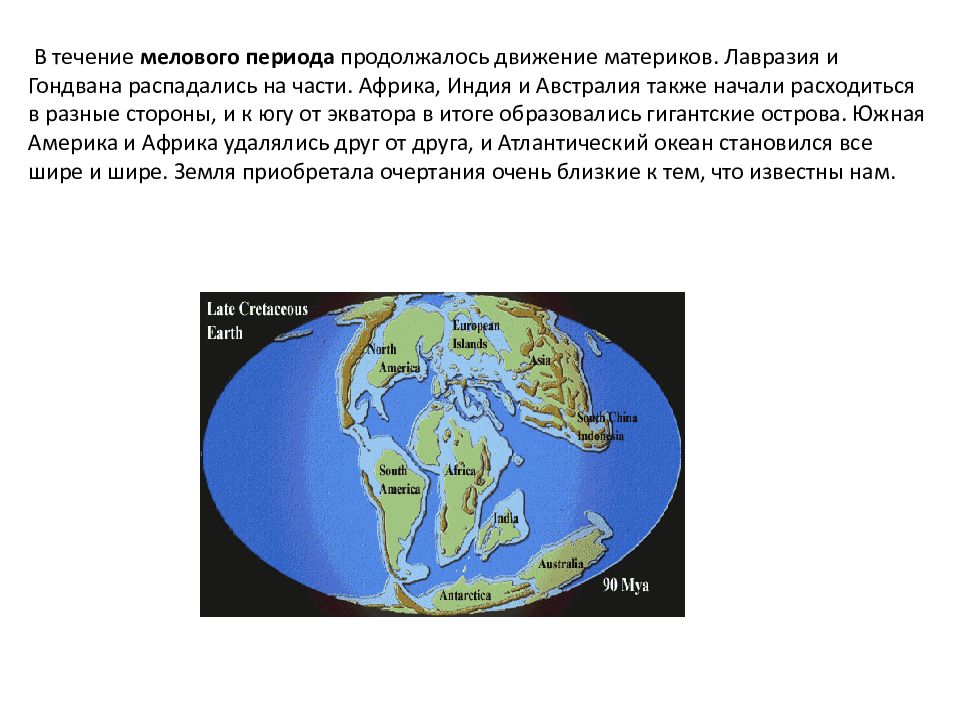 Меловой период карта