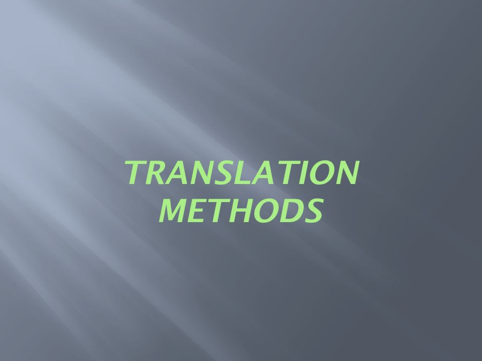 Translation methods