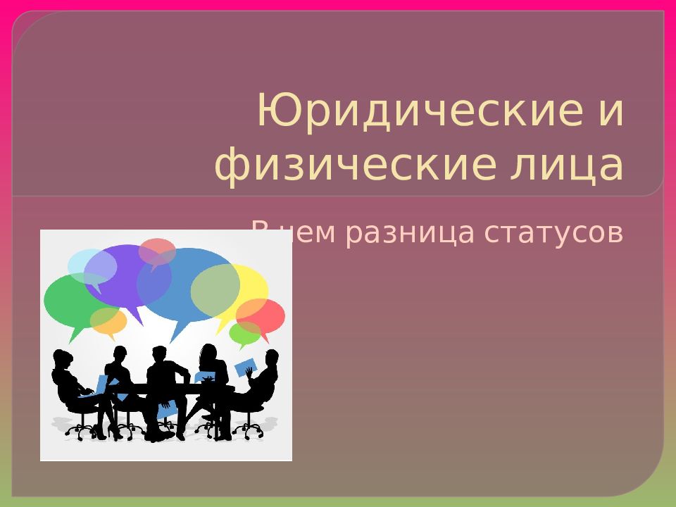 Юридические и физические лица