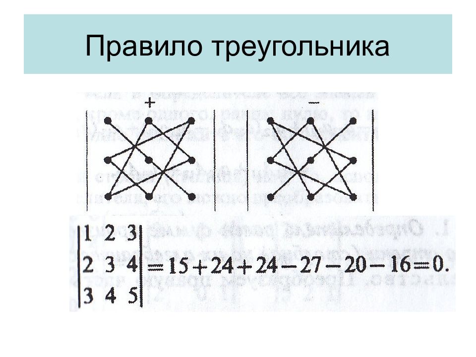 Метод треугольника. Правило треугольника матрицы. Вычисление матрицы треугольником. Матрица по правилу треугольника. Метод треугольника матрицы.