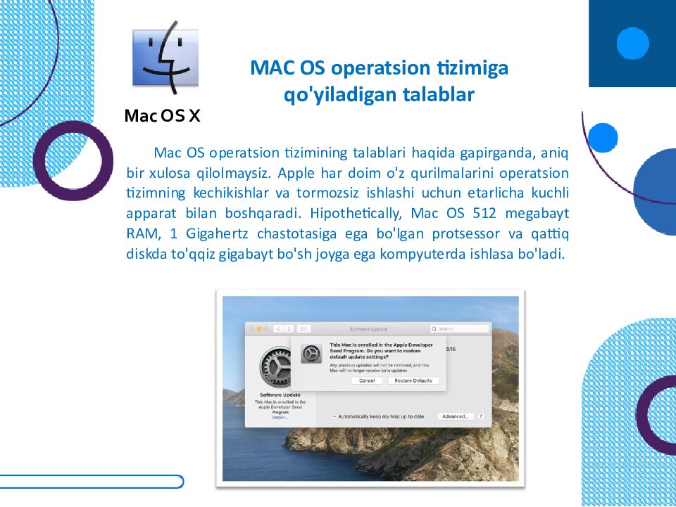 OPERATSION TIZIMLAR Windows 1 FreeBSD V redhat soiaris = •5 Sun Cobalt