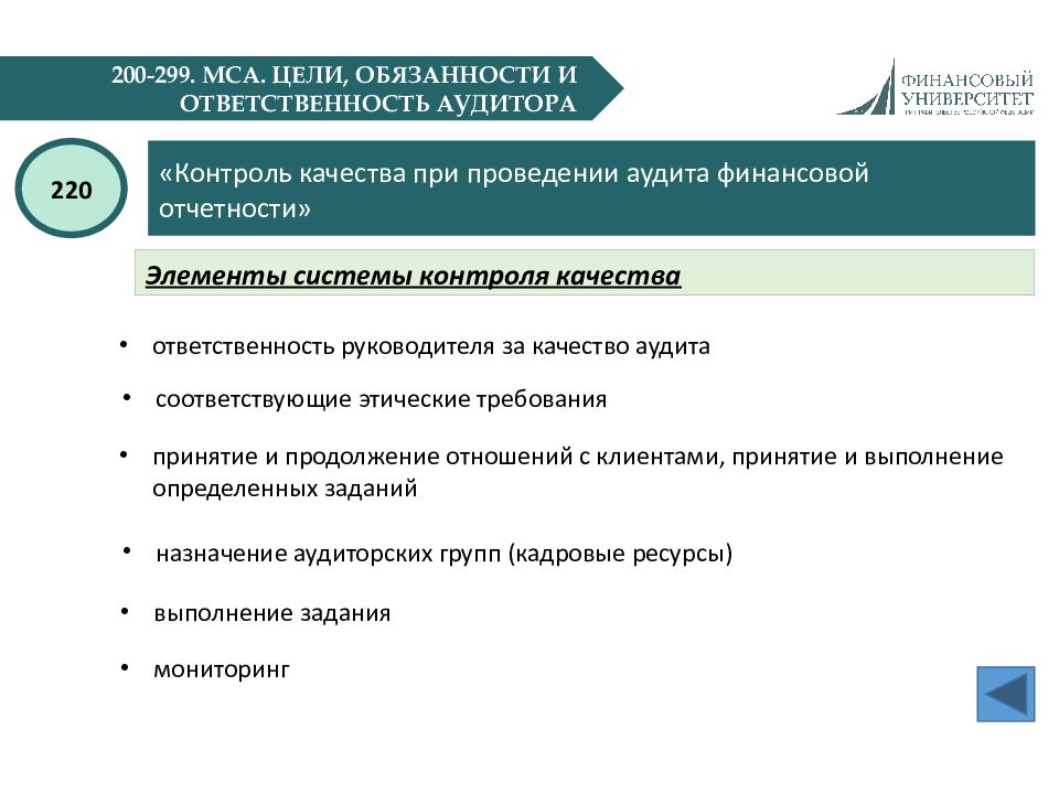 Контроль качества работы аудиторской организации