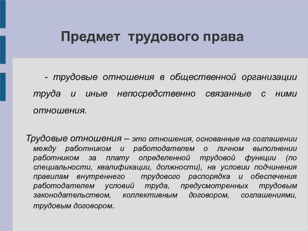 Основы трудового права презентация 11 класс