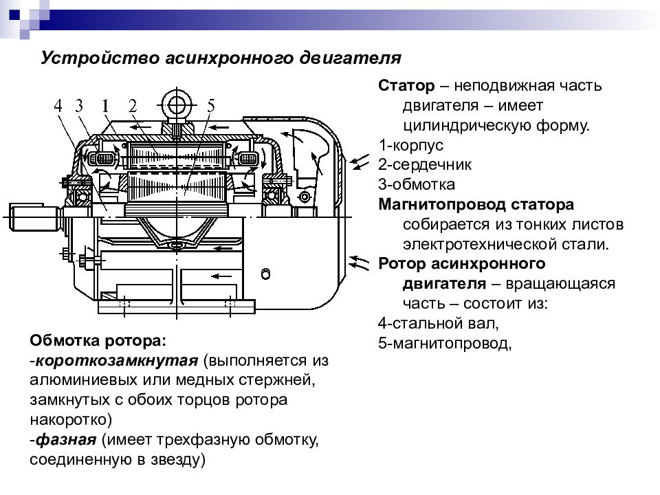 Конструктивная схема асинхронной машины переменного тока