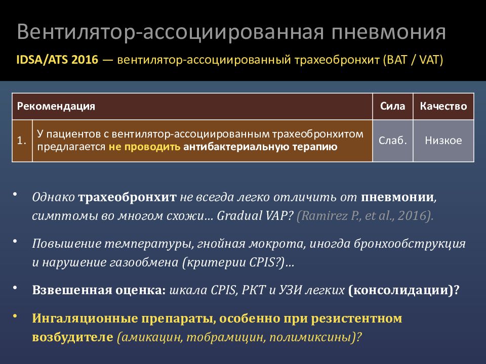 вентилятор ассоциированная пневмония