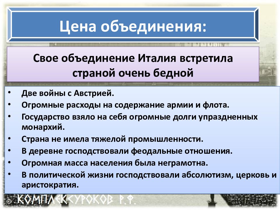 Конспект италия время реформ и колониальных захватов презентация 9 класс