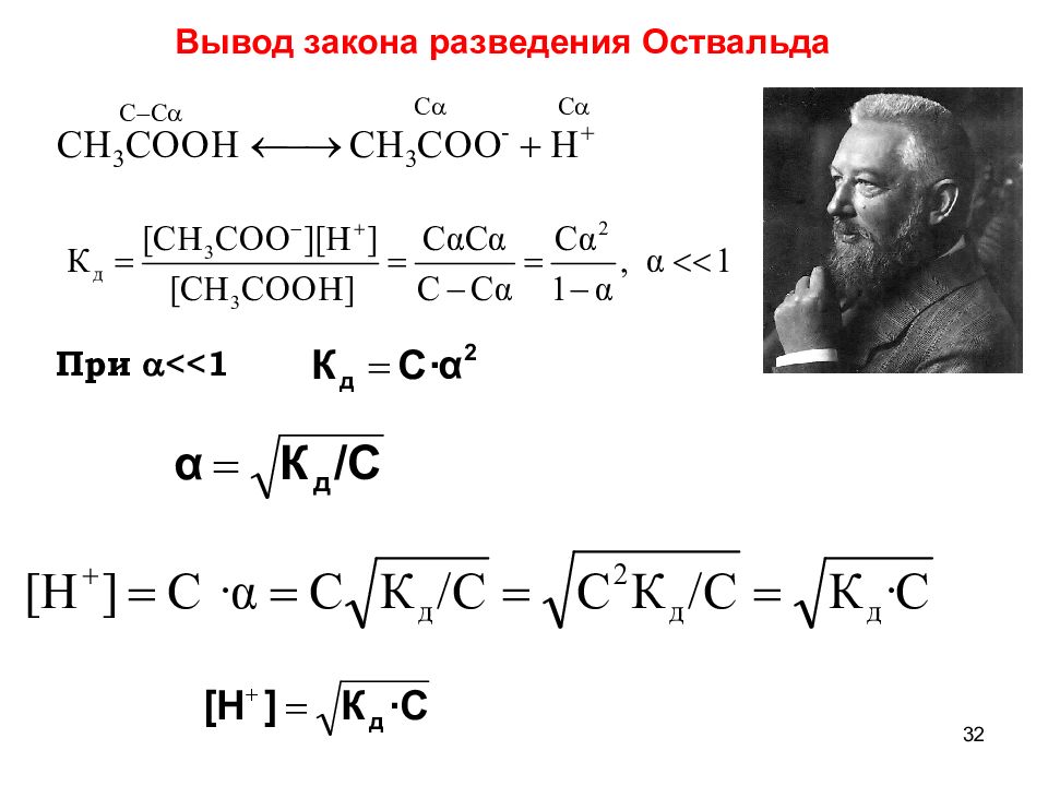 Вывел закон. Закон разбавления Оствальда формула. Закон разбавления Оствальда вывод. Уравнение закона разбавления Оствальда. Вывод закона разведения Оствальда.