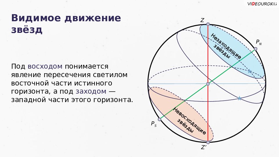 Видимое движение звезд на различных географических широтах презентация