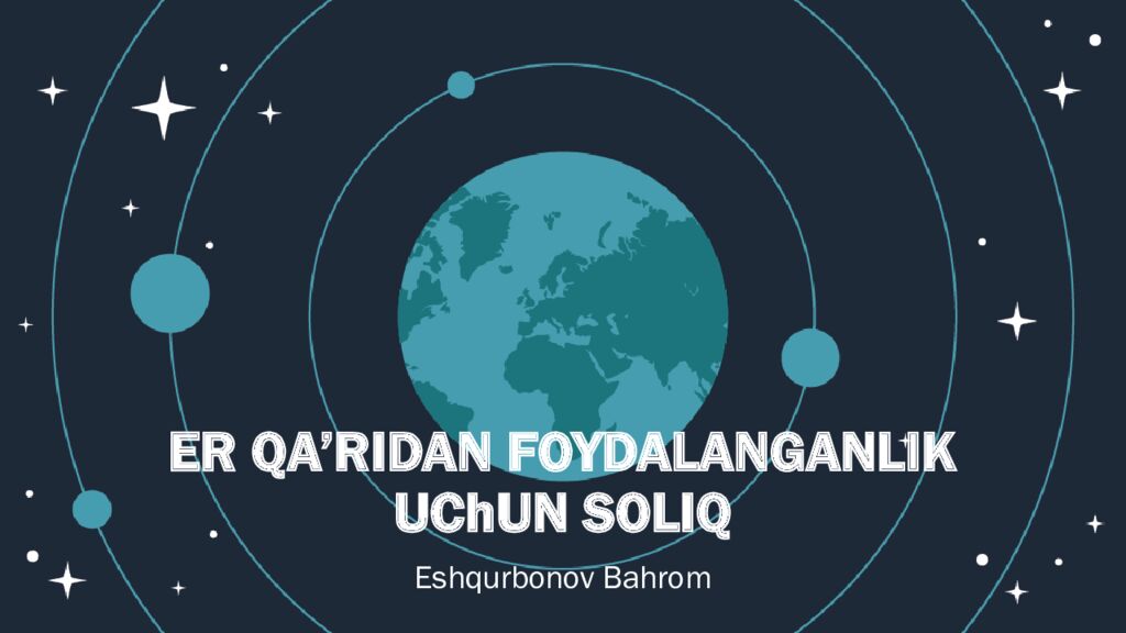 ER QA’RIDAN FOYDALANGANLIK UChUN SOLIQ