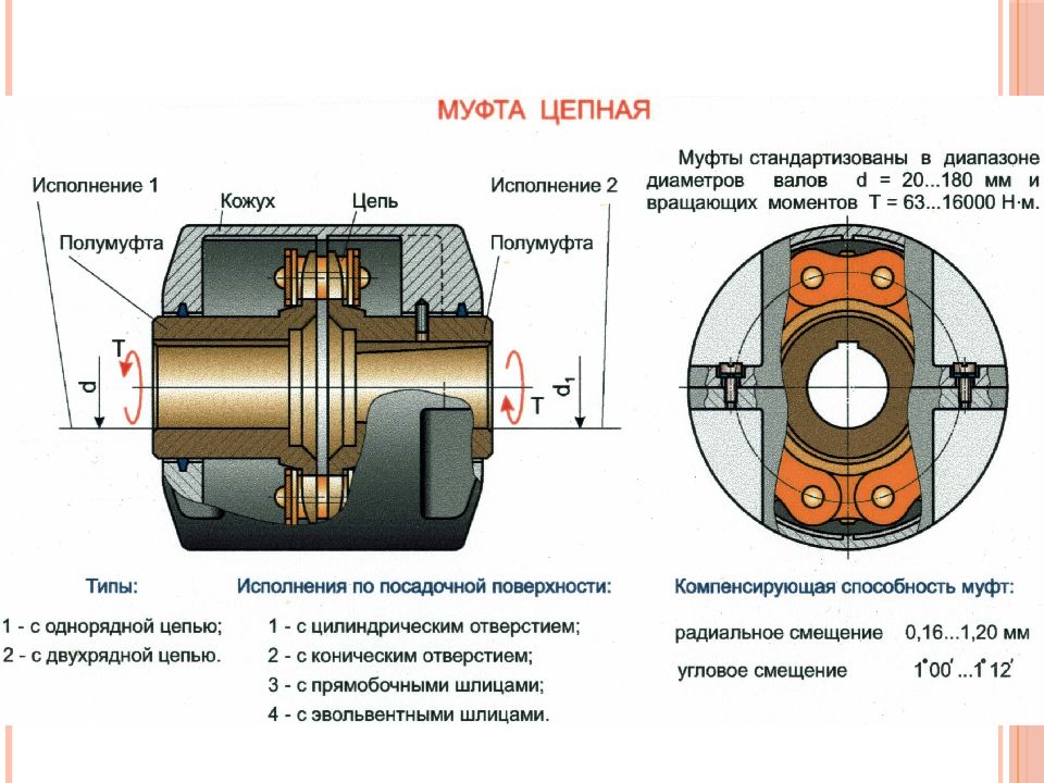 Муфта цепная двухрядная чертеж