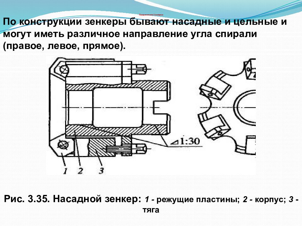 Чертеж насадной зенкер