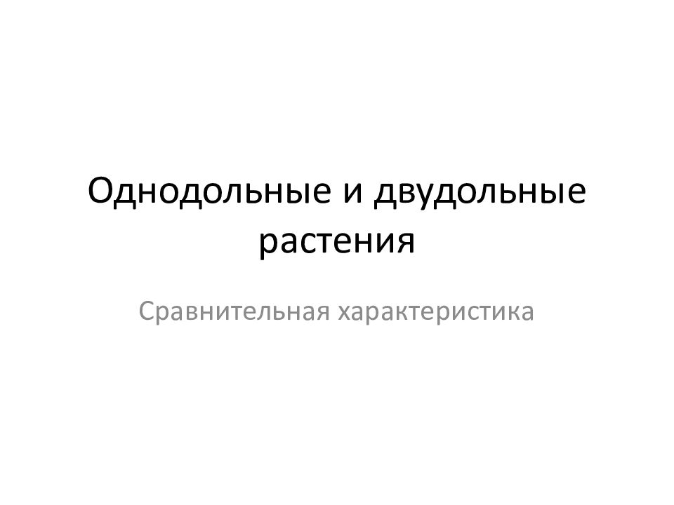 Однодольные и двудольные растения