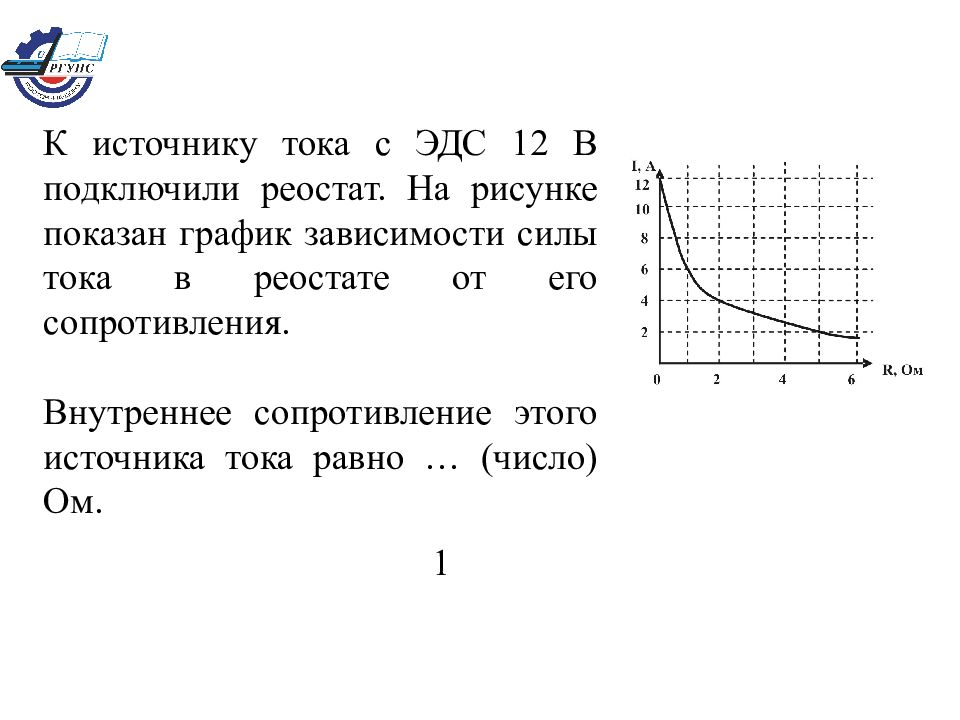 К эдс с внутренним сопротивлением подключена. ЭДС источника тока. График силы тока реостат на рисунке. График зависимости ЭДС. ЭДС от сопротивления.