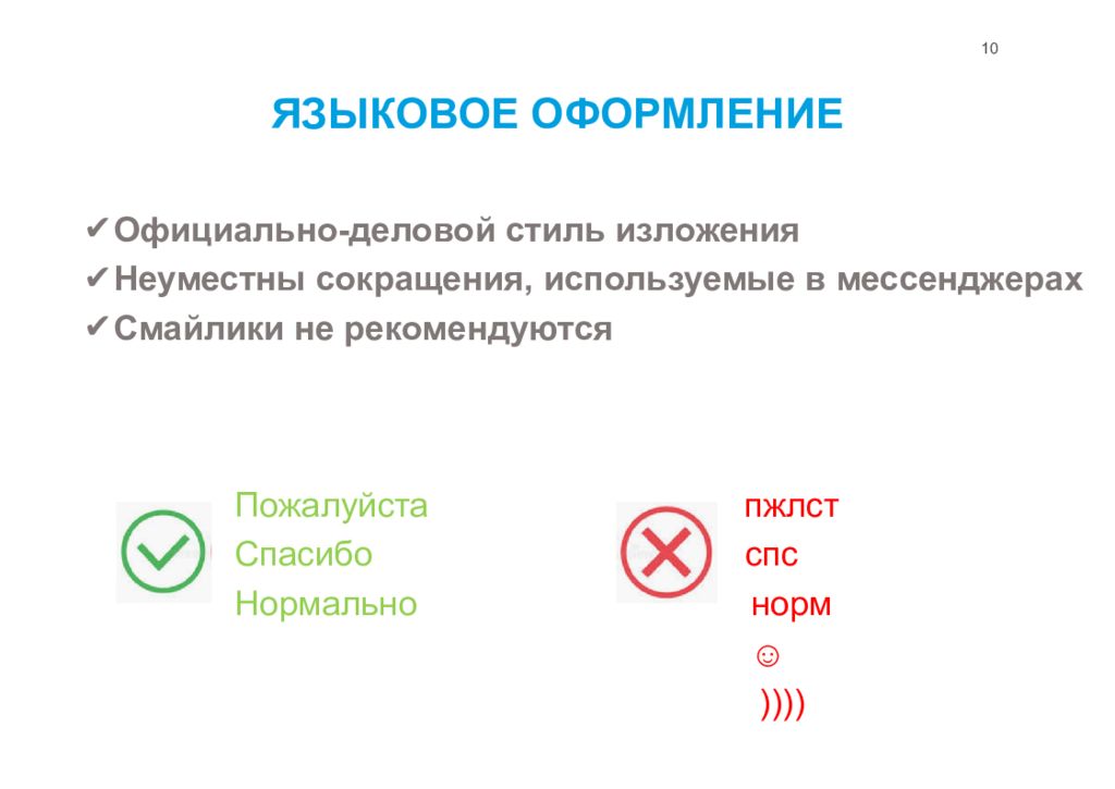 Правила деловой переписки презентация