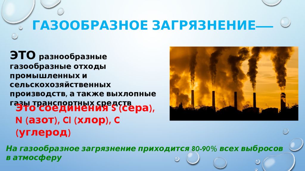 Газообразные промышленные отходы примеры