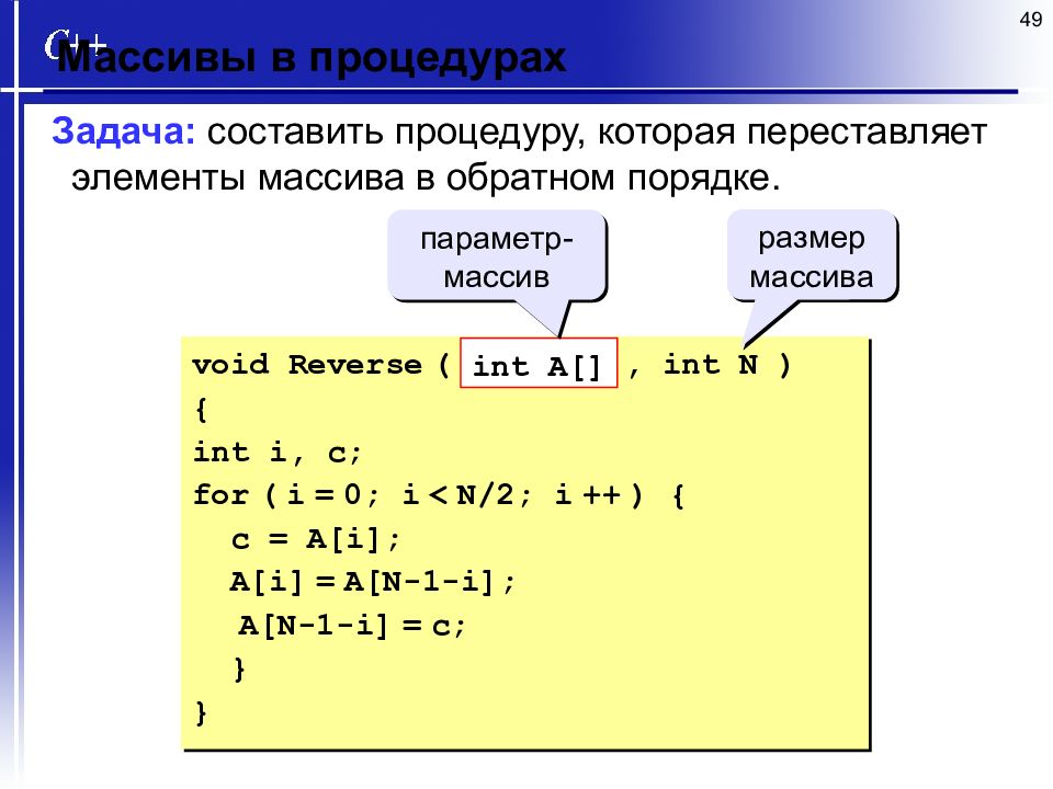 Задачи на массивы c. Обратный массив. Массив в си. Задание массива в си. Заполнение массива в си.