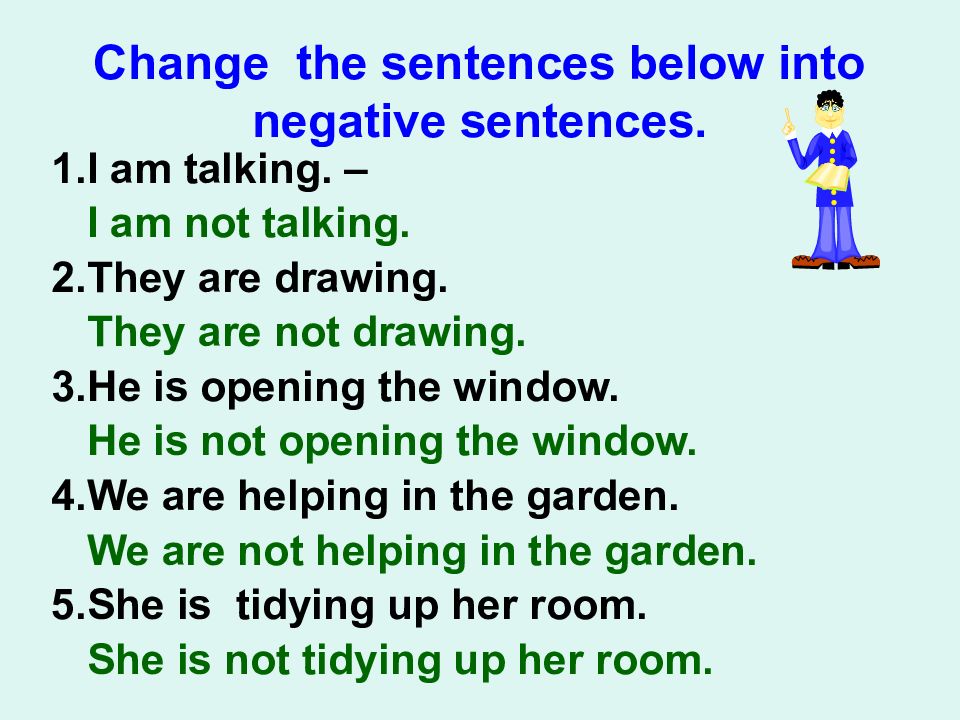 Make sentences in present continuous