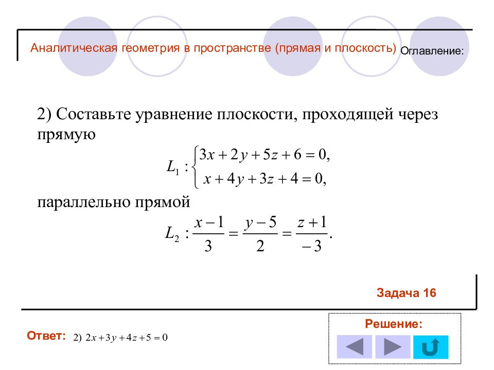 Аналитическая геометрия презентация