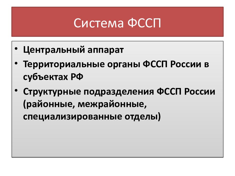 Схема фссп россии